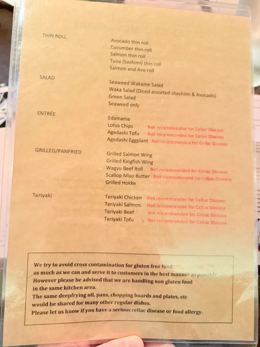 Menu, Waka