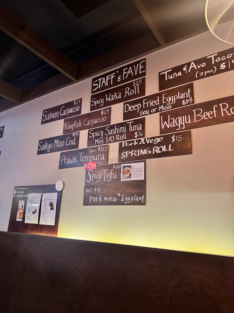 Menu, Waka