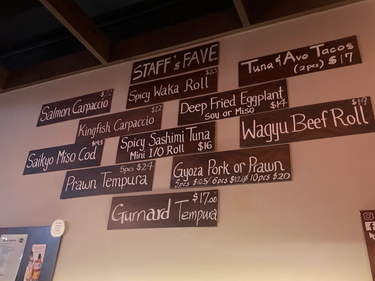Menu, Waka