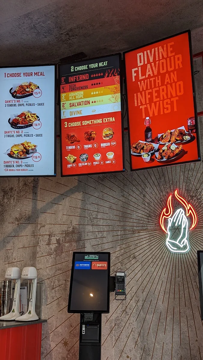 Menu, Dante's Hot Chicken Darlinghurst