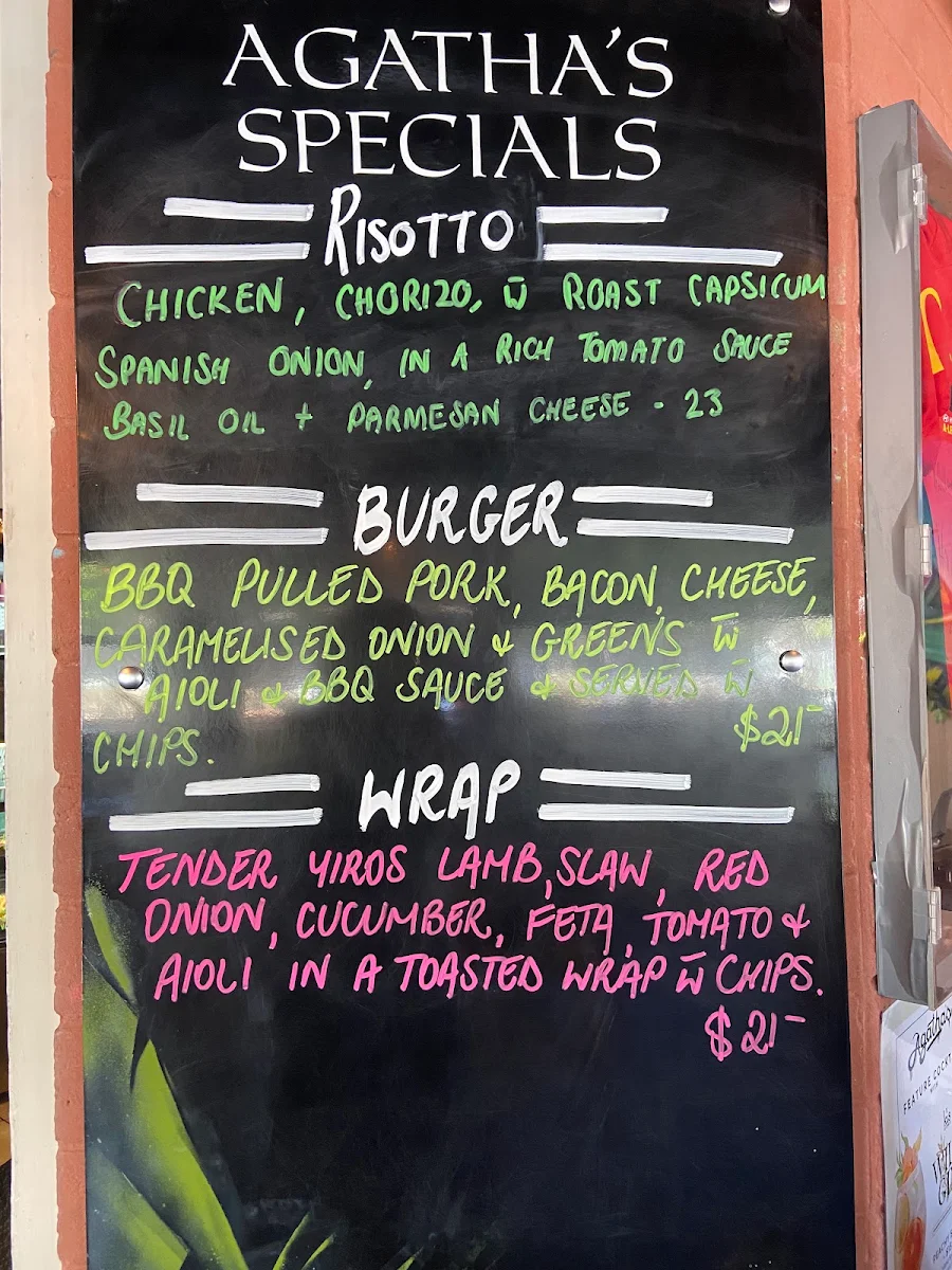 Menu, Agatha's
