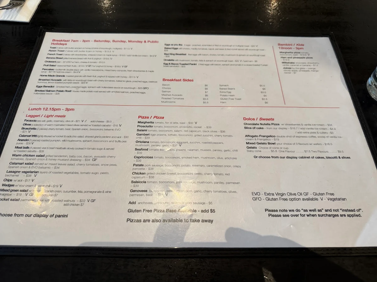 Menu, Baci