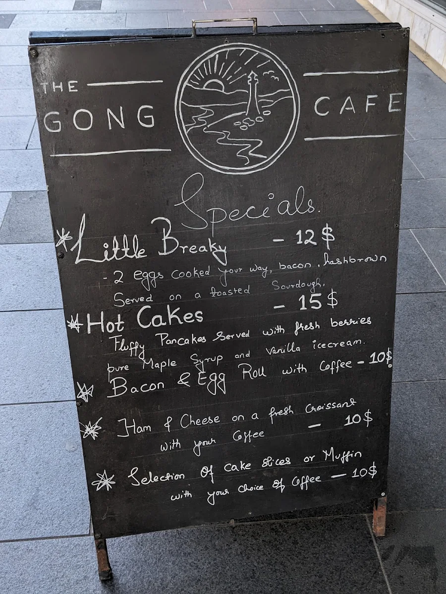 Menu, The Gong Cafe
