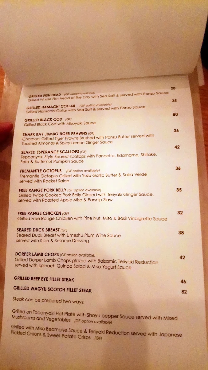 Menu, KUZA