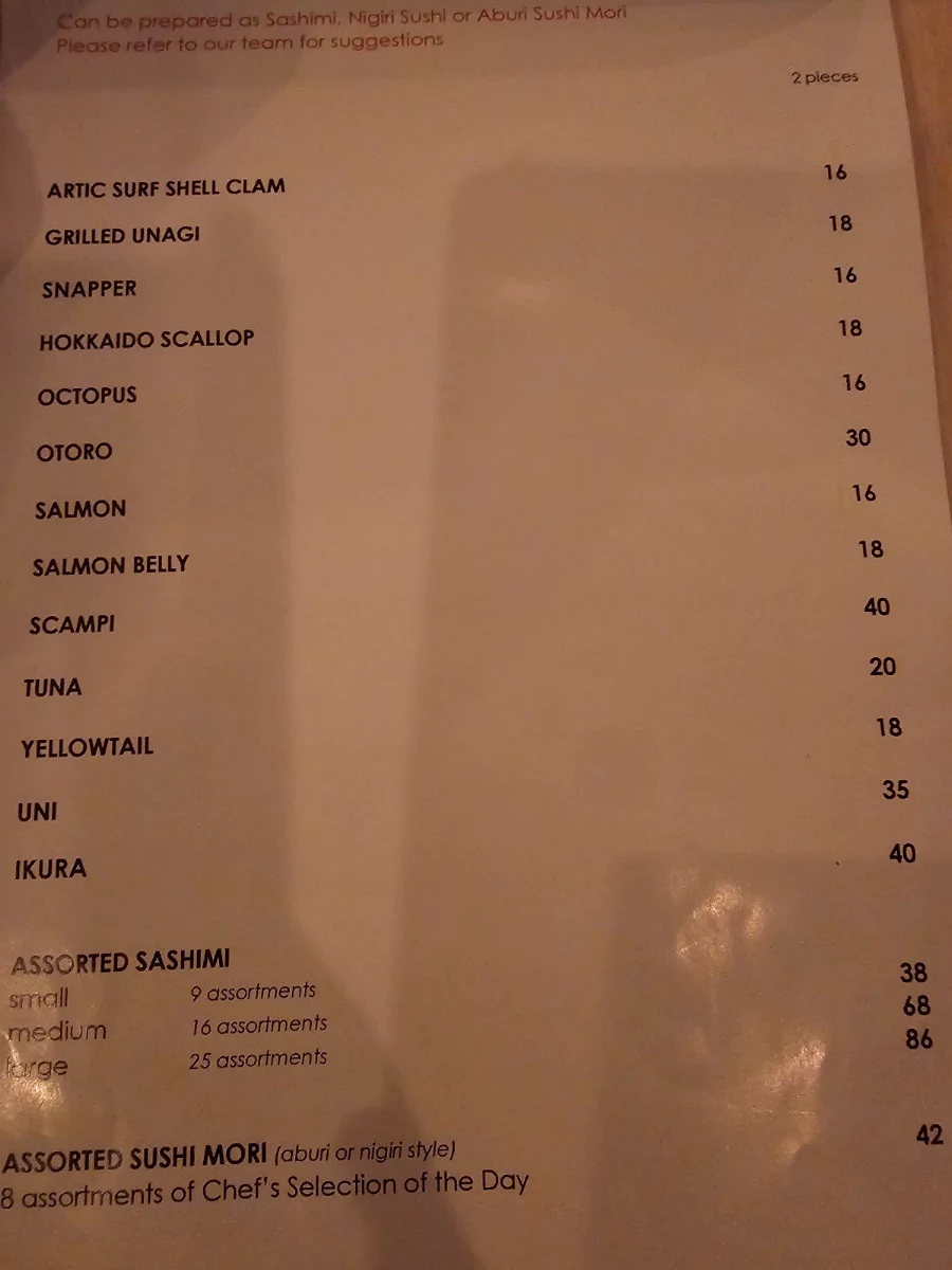 Menu, KUZA