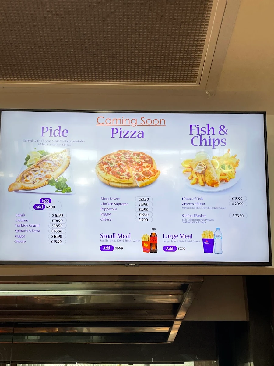 Menu, Origin Kebabs BP Stapylton