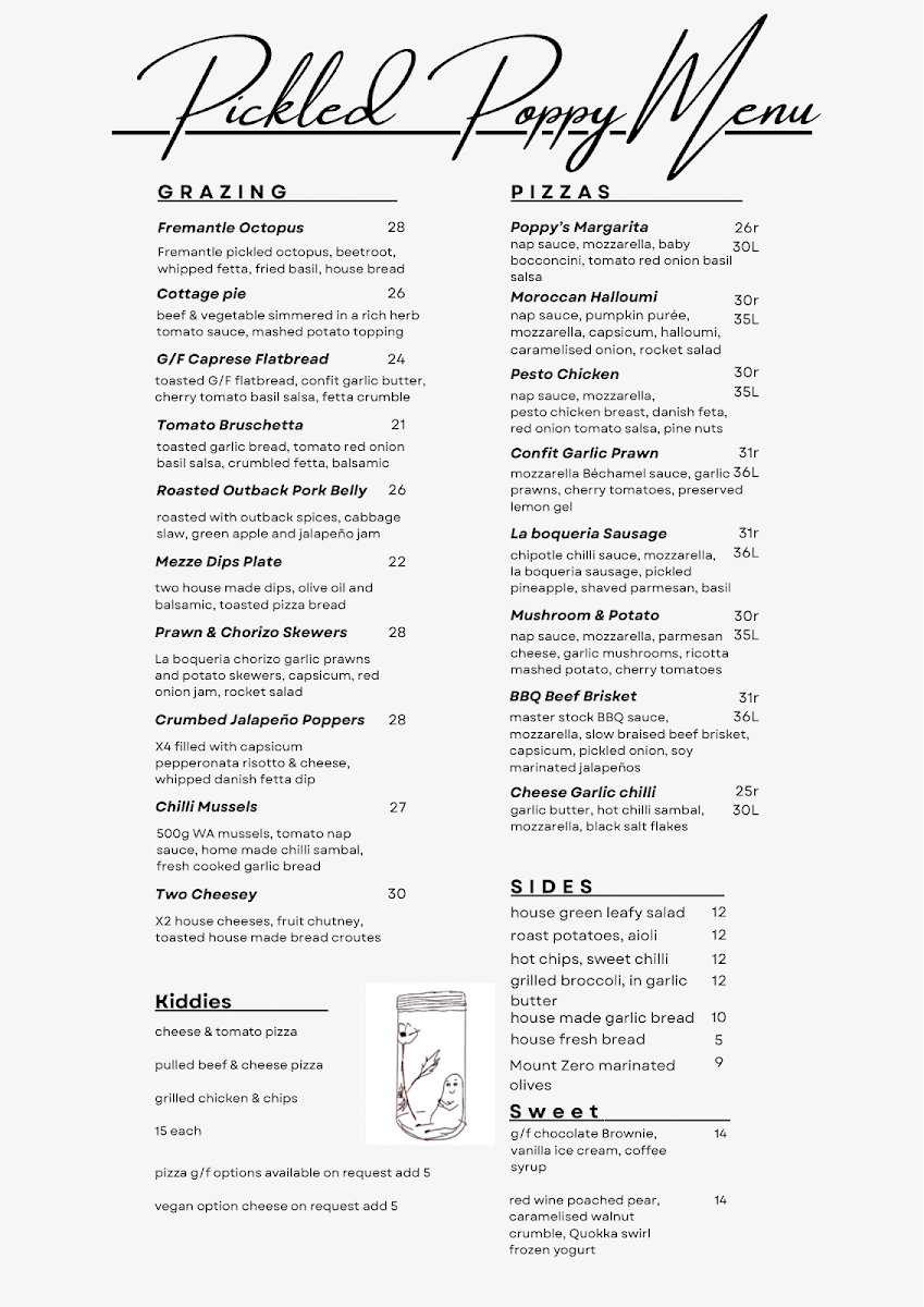 Menu, Pickled Poppy