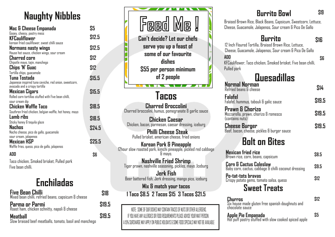 Menu, Naughty Norman