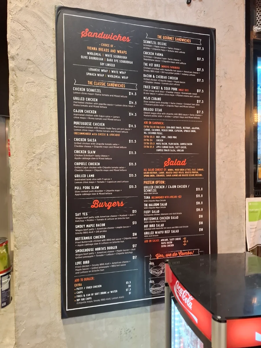 Menu, North Sandwich & Burger Kent St