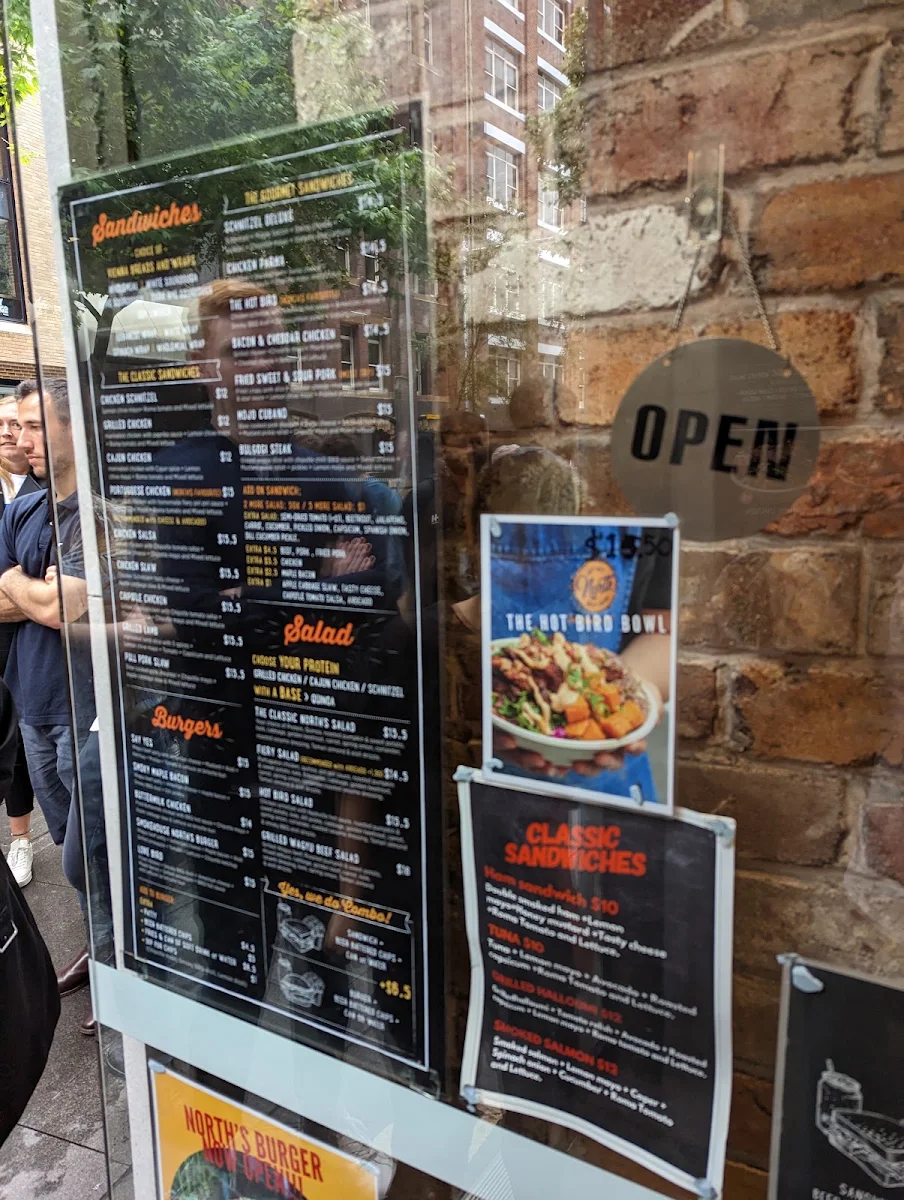 Menu, North Sandwich & Burger Kent St