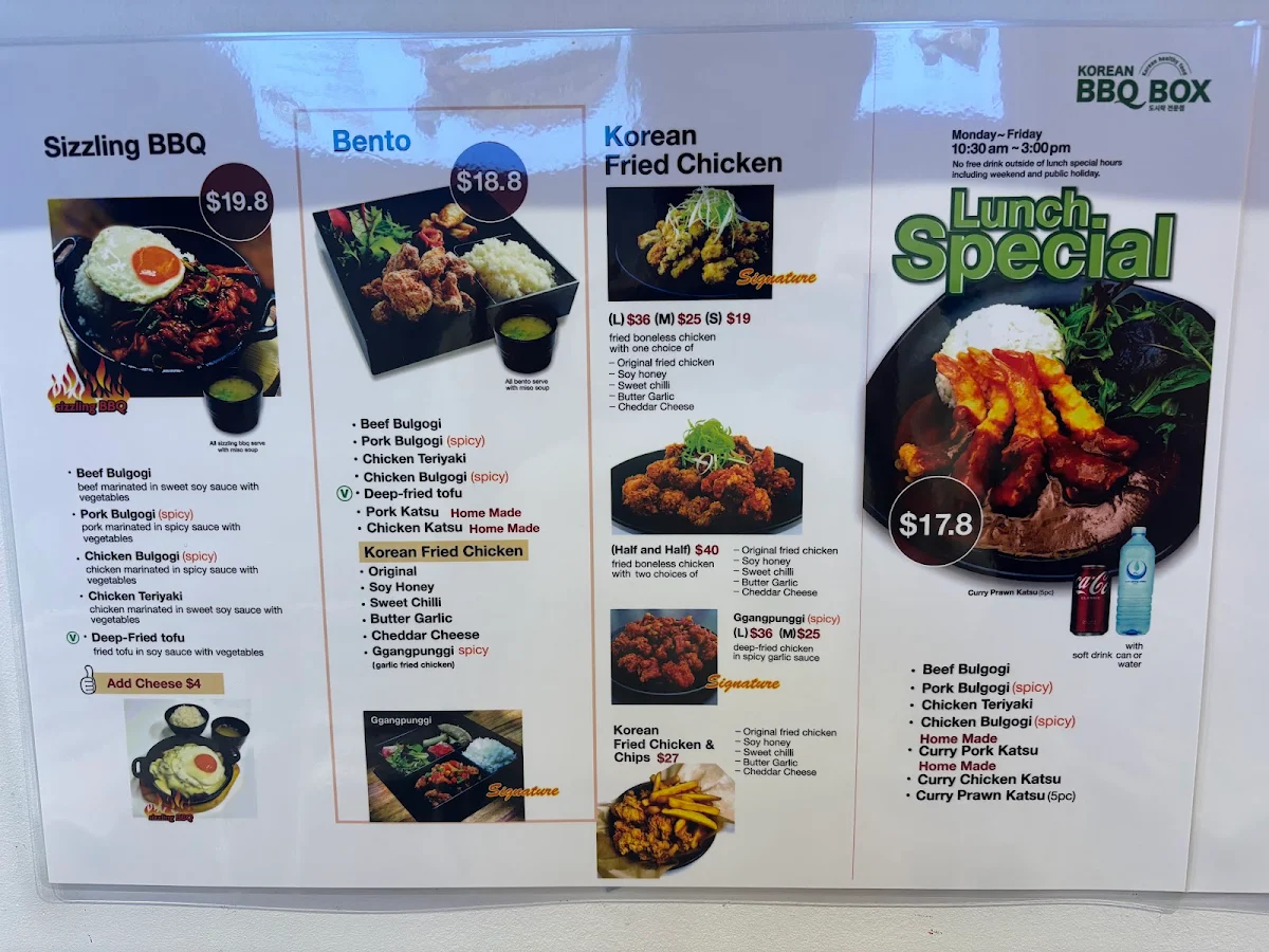 Menu, BBQ BOX