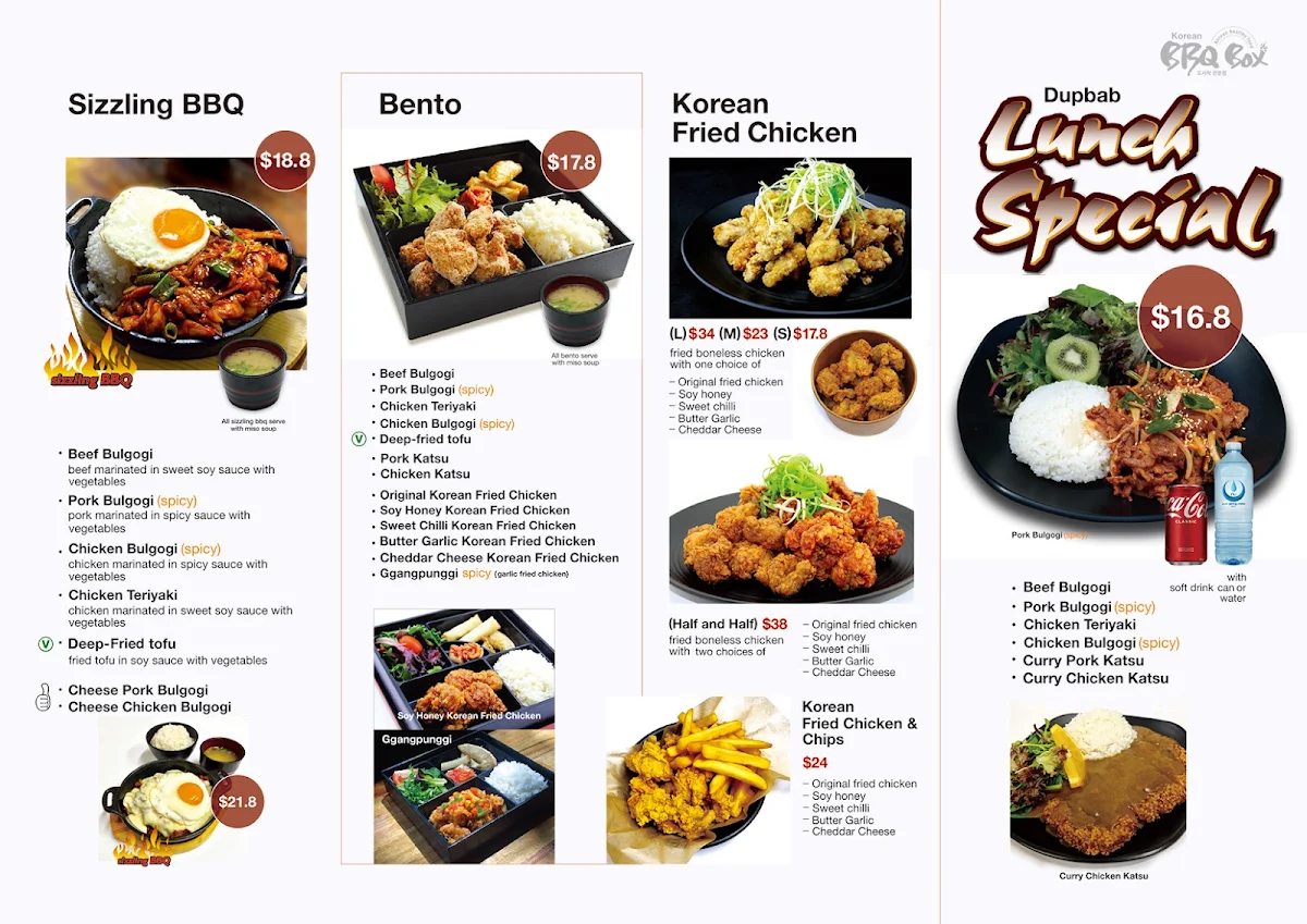 Menu, BBQ BOX