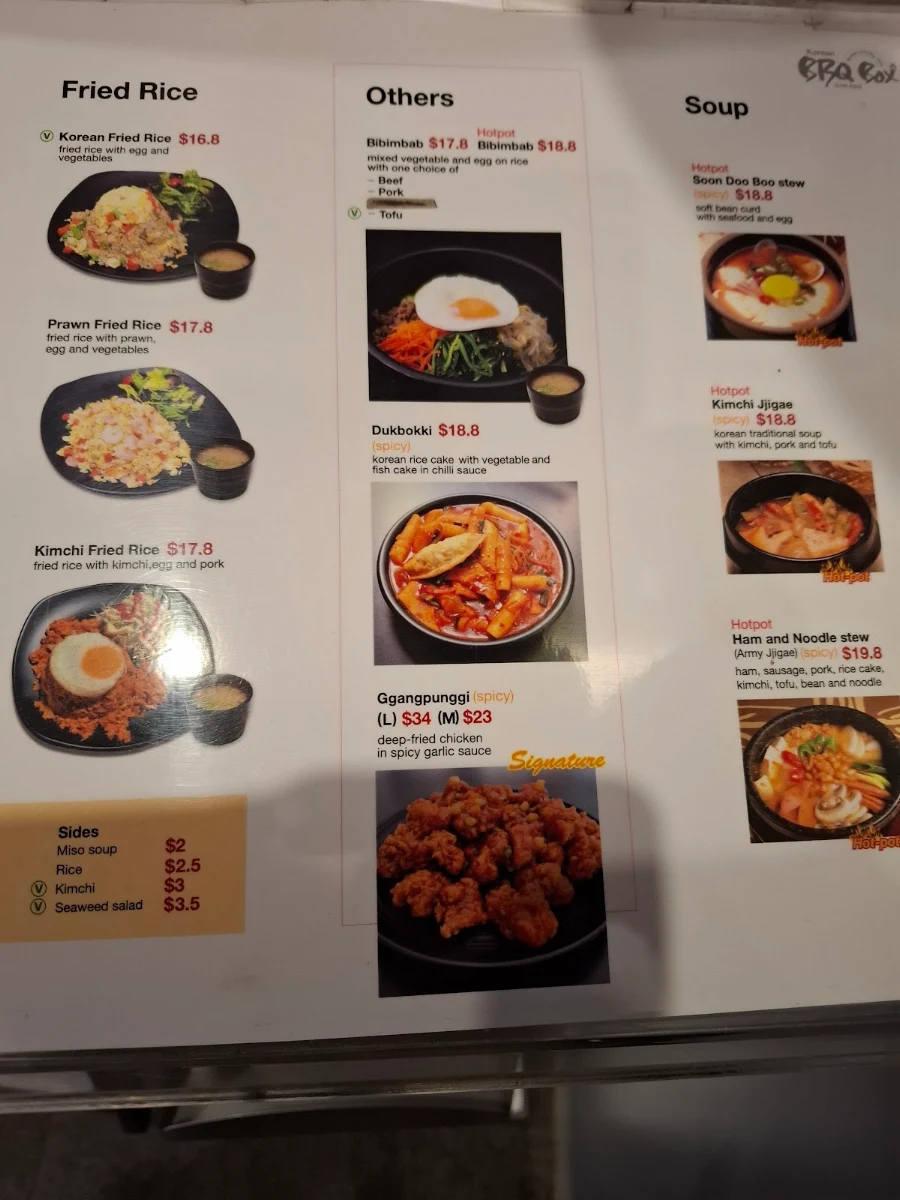 Menu, BBQ BOX