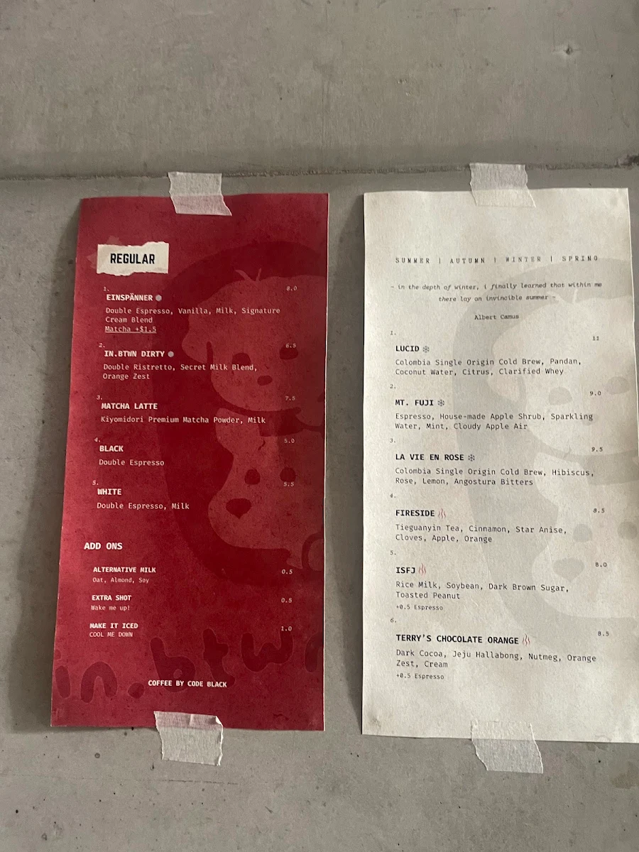 Menu, in.btwn