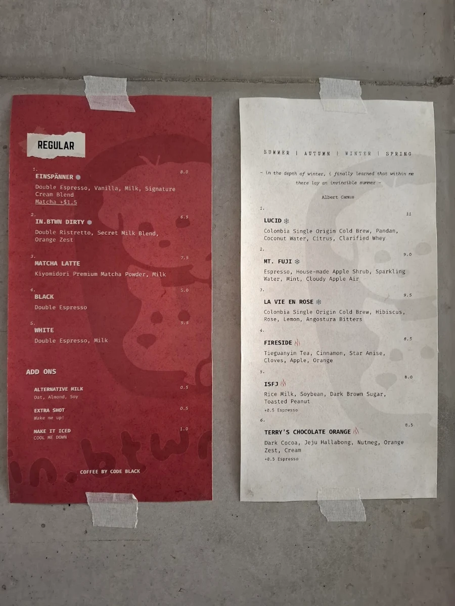 Menu, in.btwn