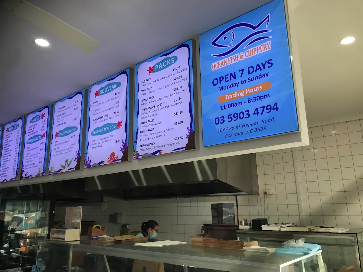 Menu, Ocean Fish & Chippery