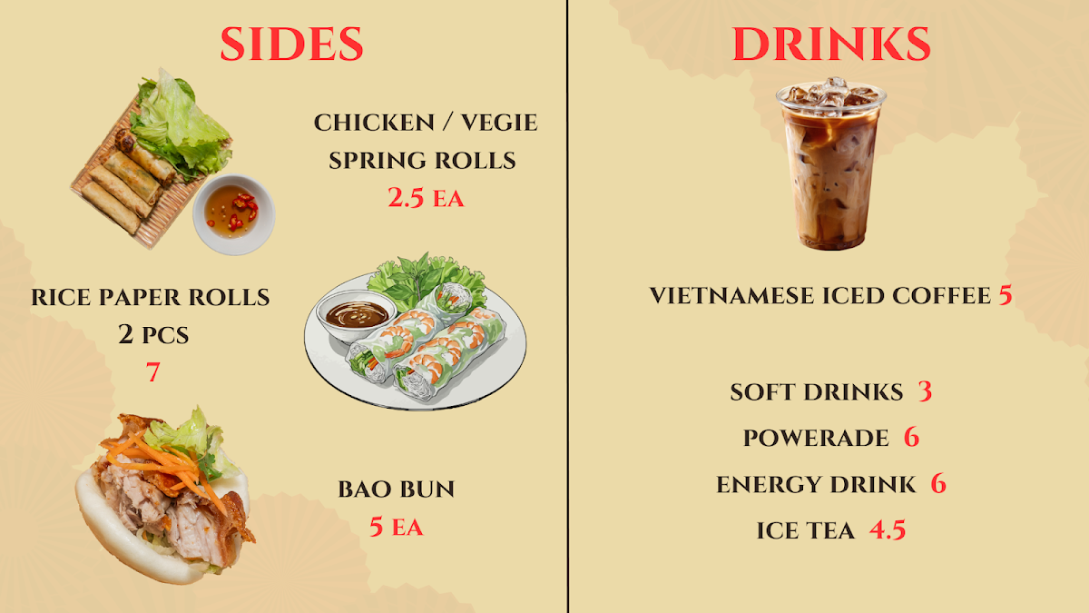 Menu, Cuu Long Kitchen