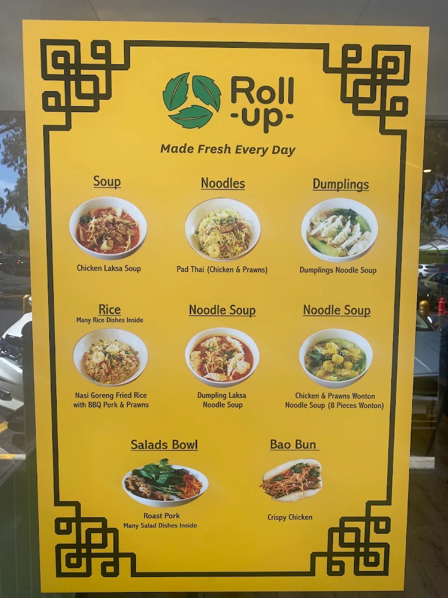 Menu, Roll Up Dumplings-Greenacres