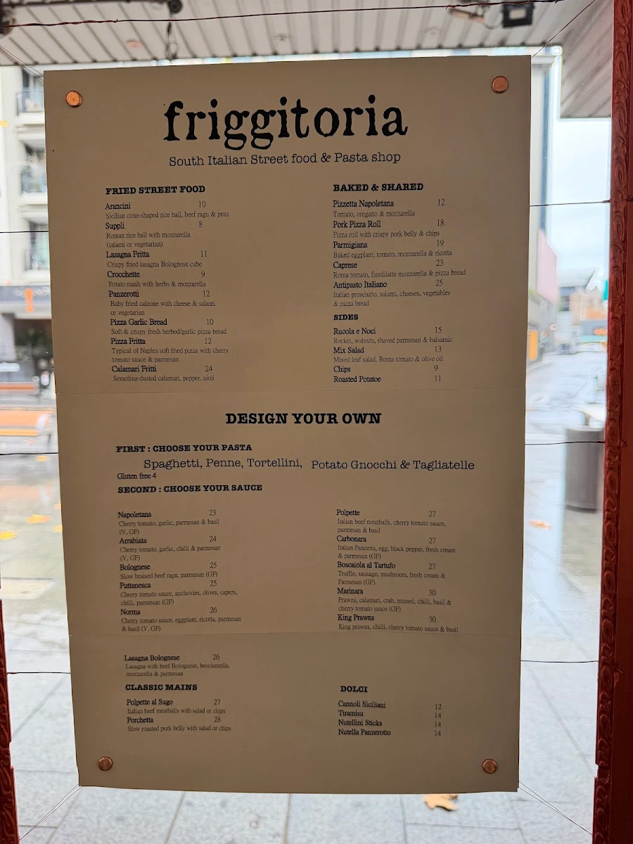Menu, Friggitoria
