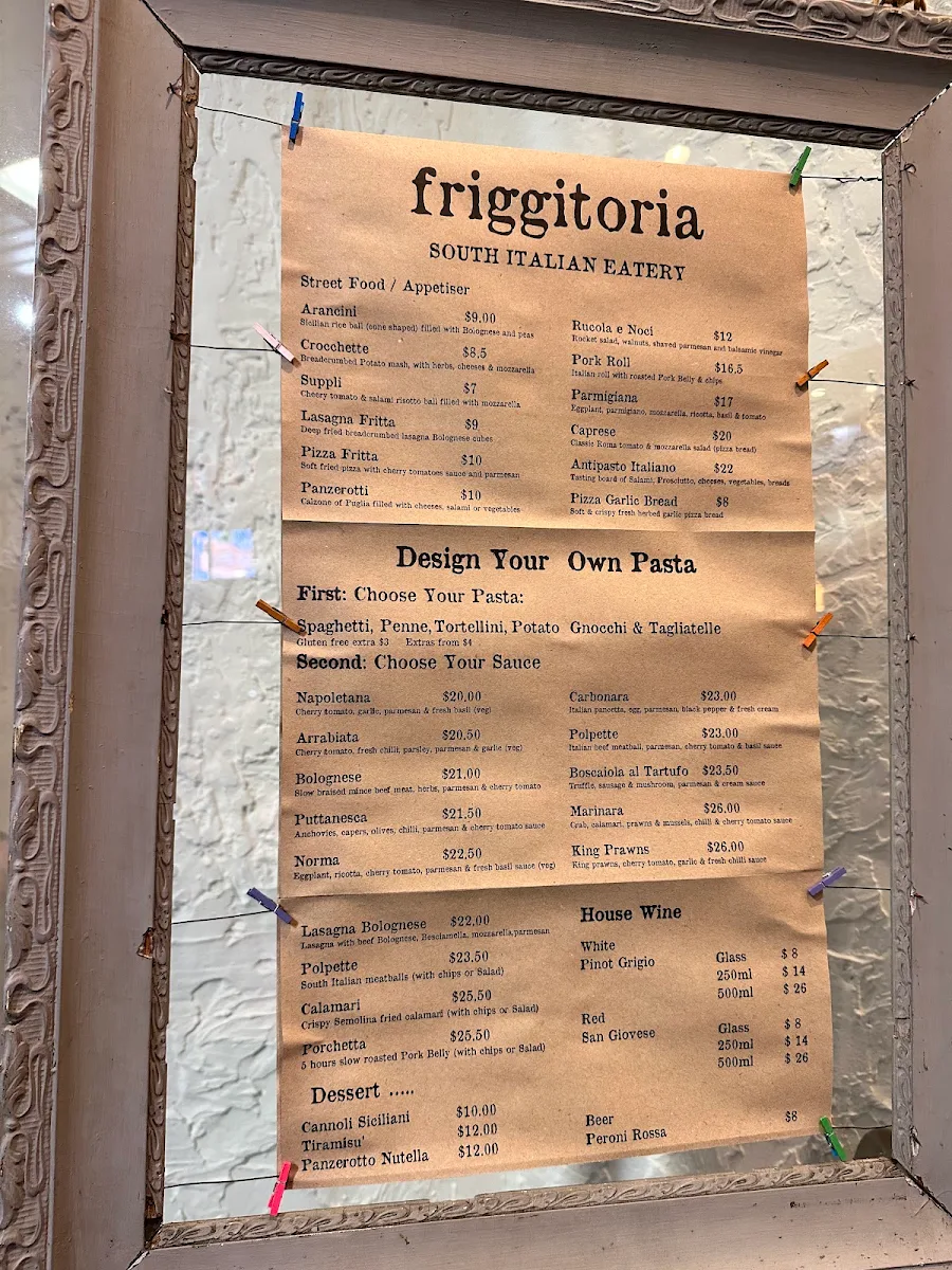 Menu, Friggitoria