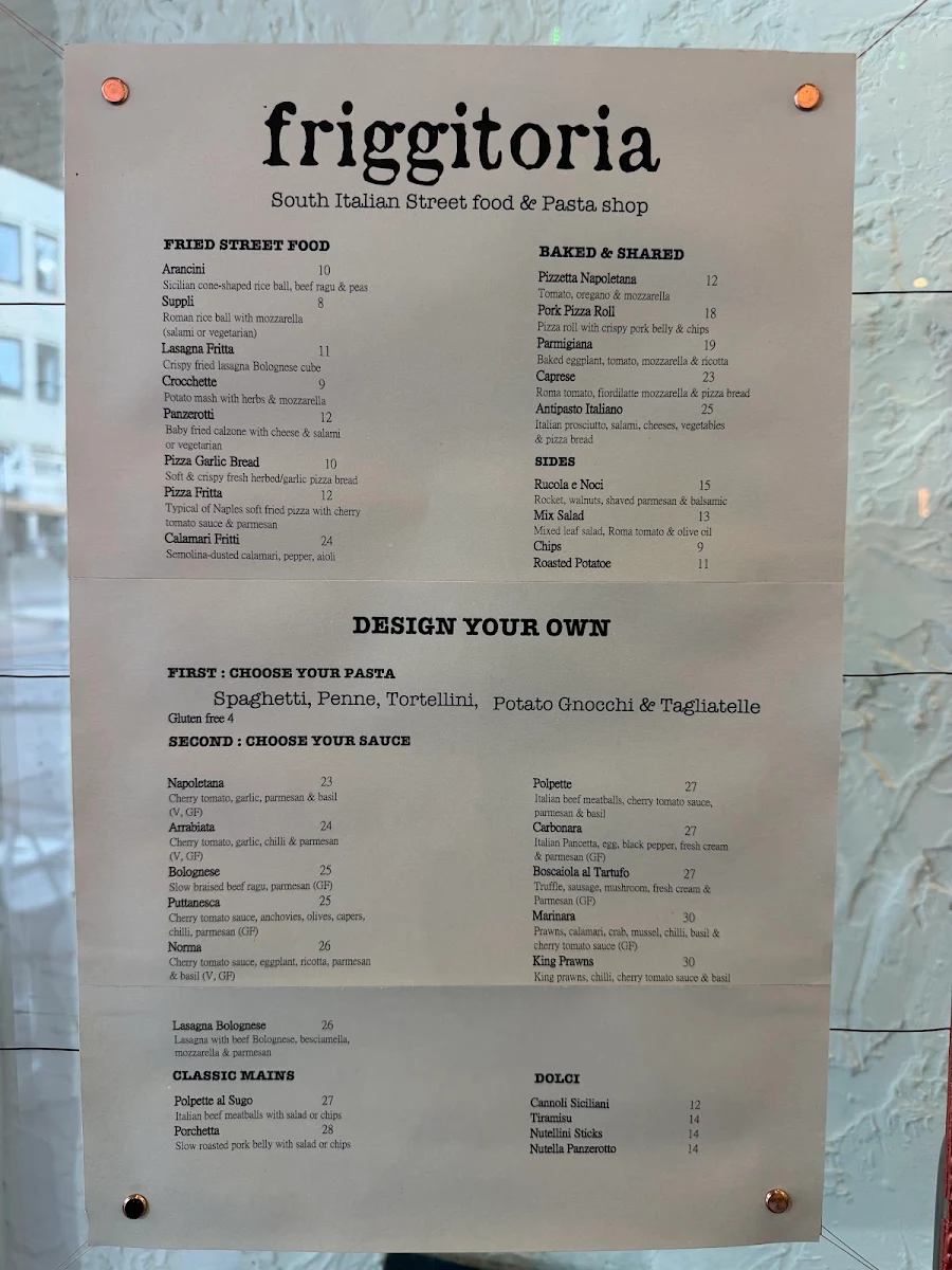 Menu, Friggitoria