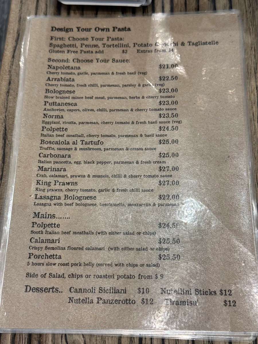 Menu, Friggitoria