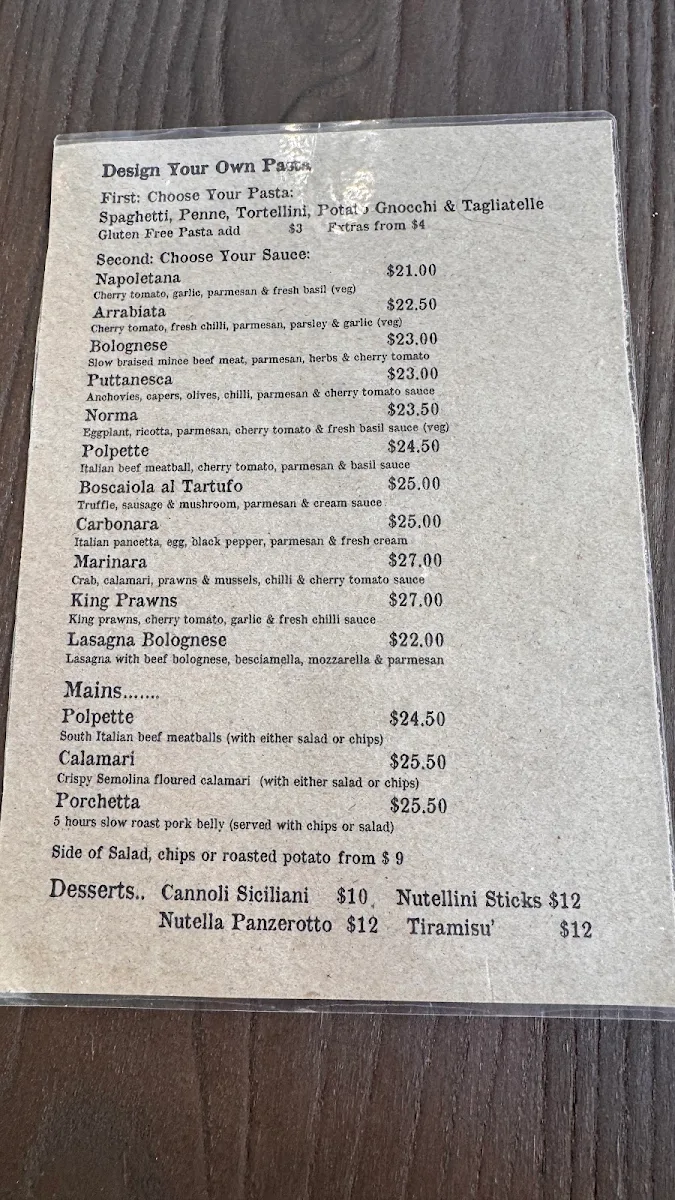 Menu, Friggitoria