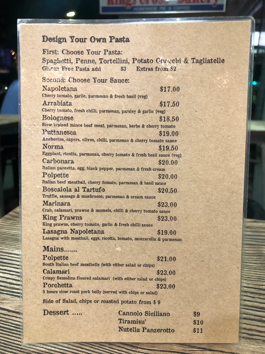 Menu, Friggitoria