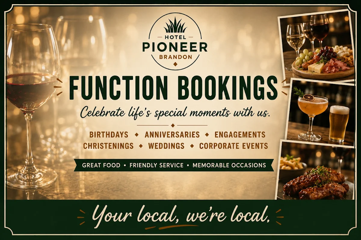 Menu, Hotel Pioneer Brandon