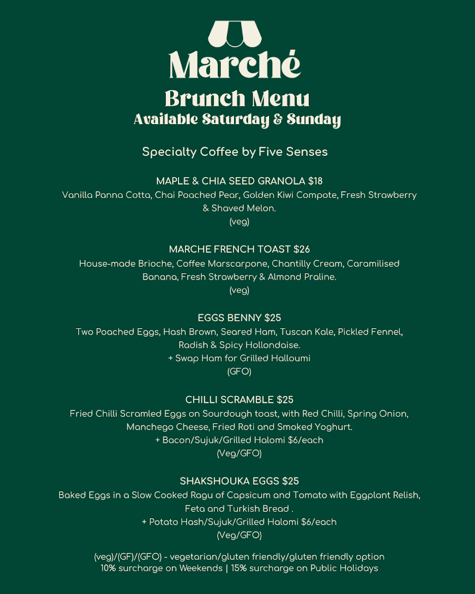 Menu, Marché Café