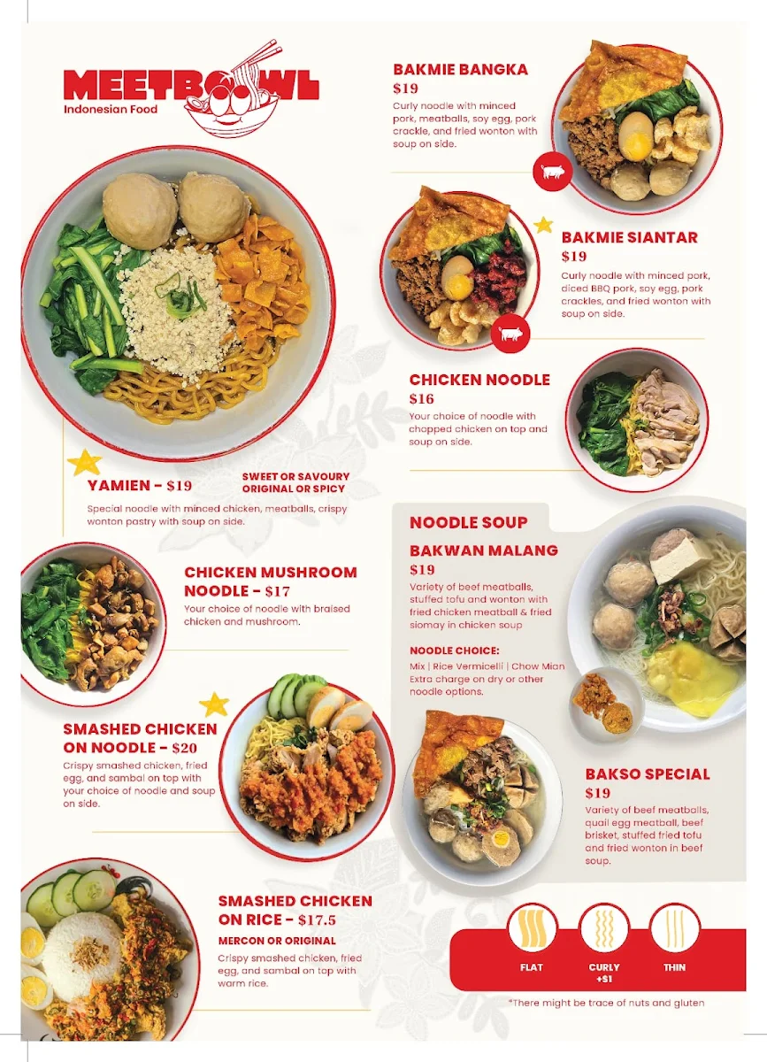 Menu, Meetbowl