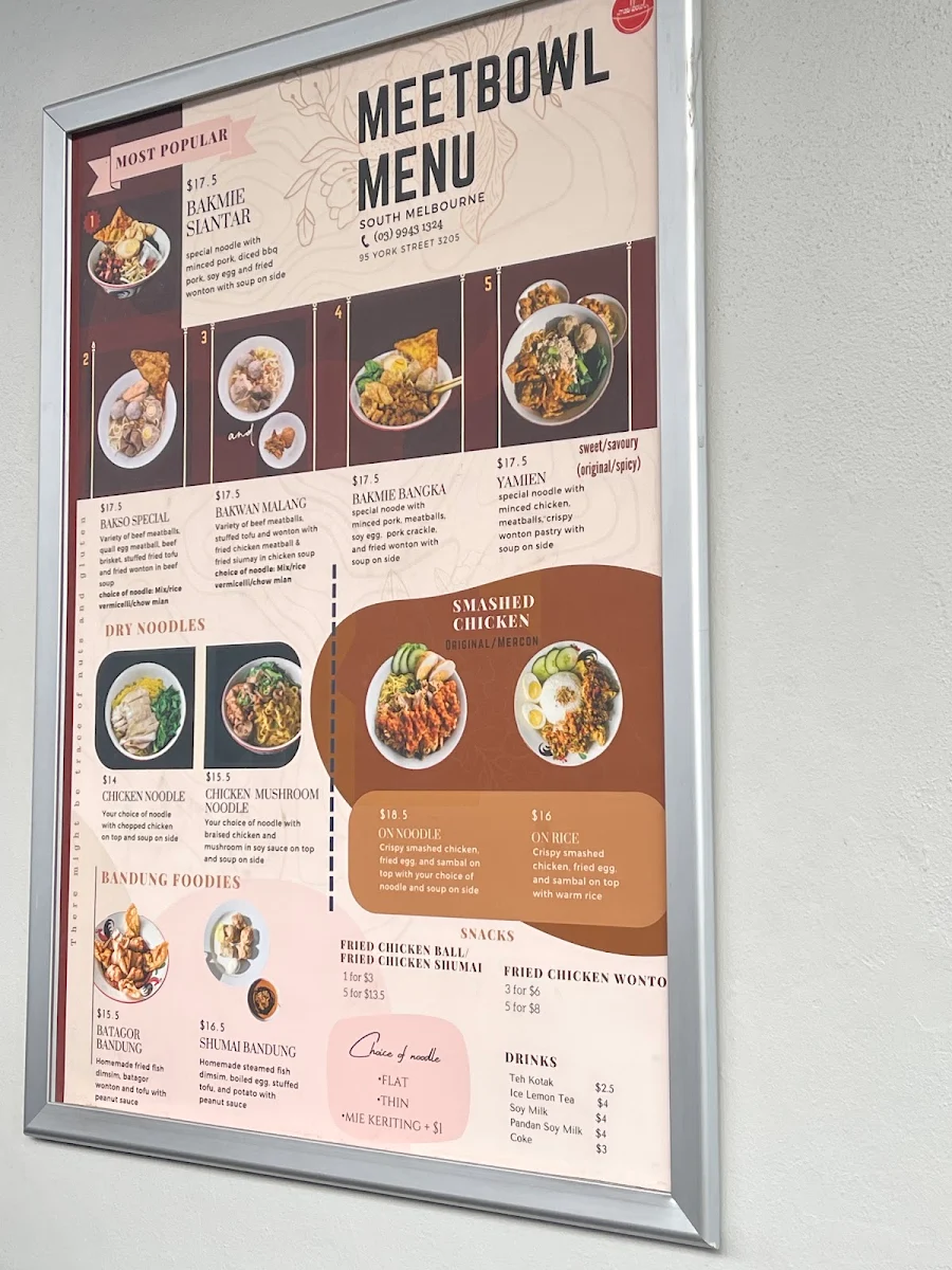 Menu, Meetbowl