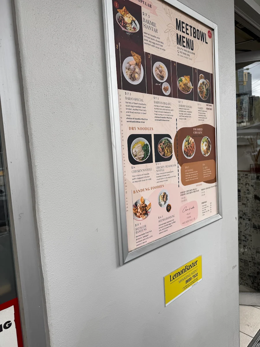Menu, Meetbowl