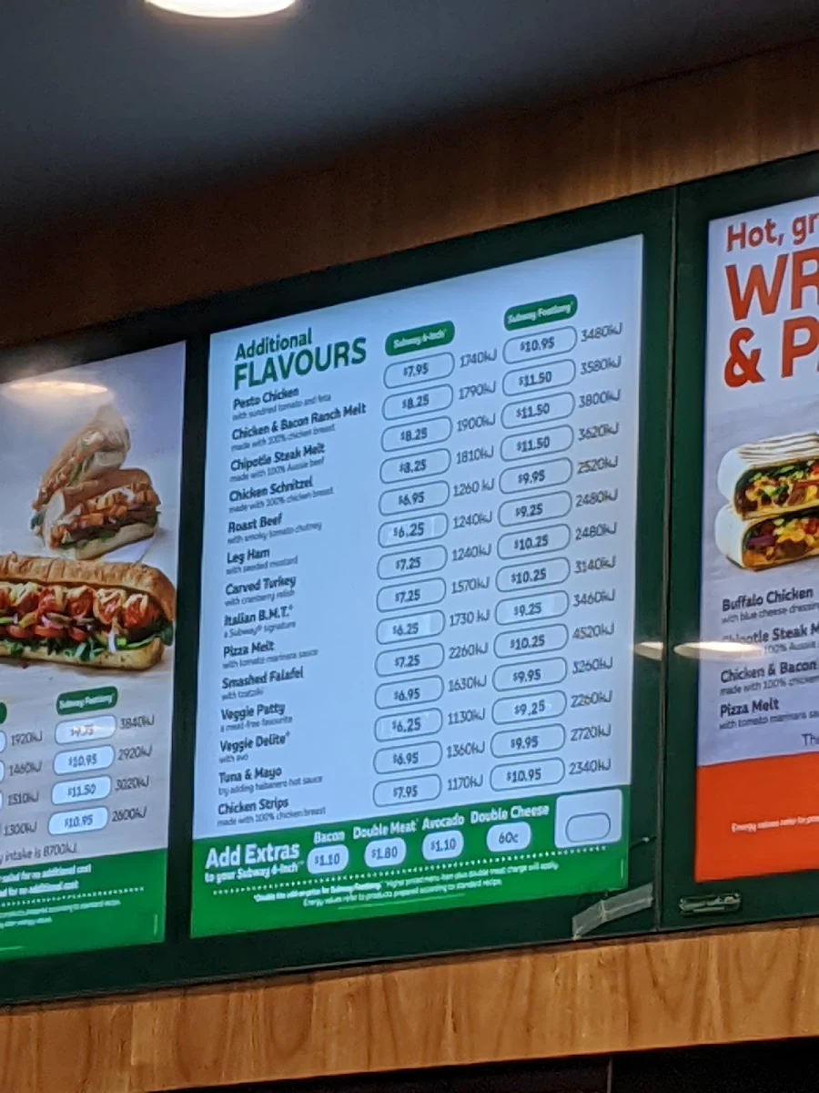 Menu, Subway® Restaurant