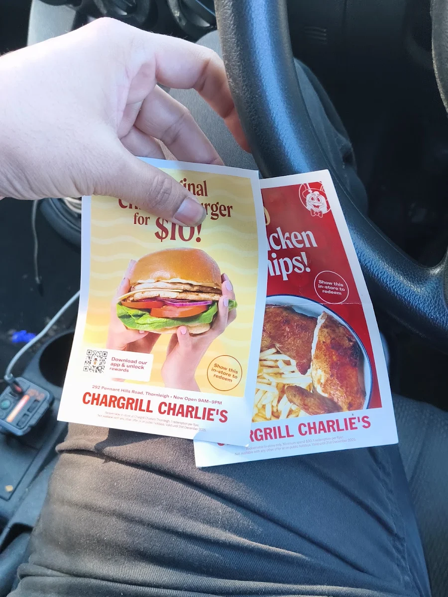 Menu, Chargrill Charlie's Thornleigh