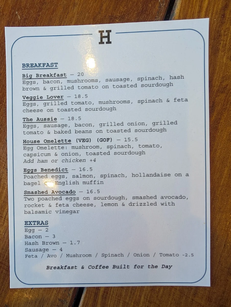 Menu, Hala’s Cafe