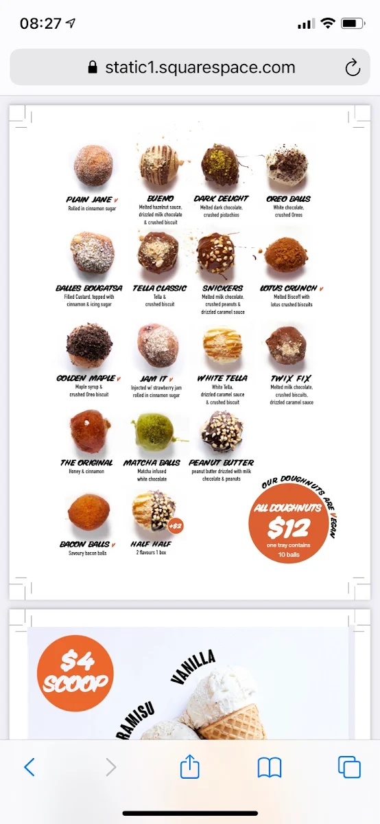 Menu, Lukumades Windsor