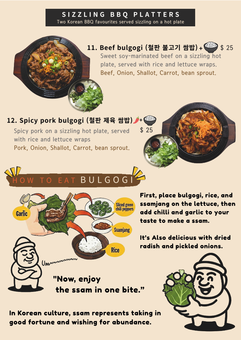 Menu, JEJU Korean Restaurant & Sushi roll
