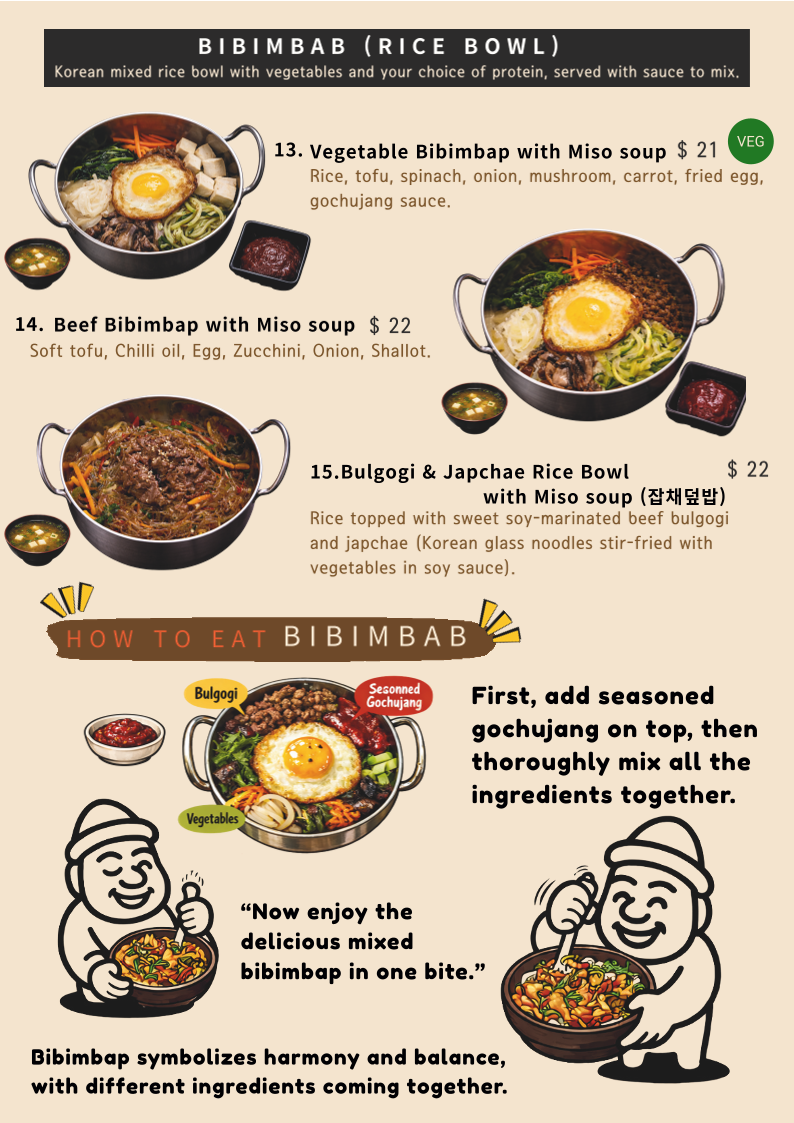 Menu, JEJU Korean Restaurant & Sushi roll