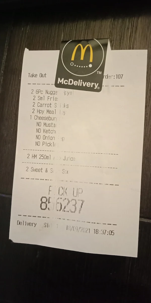 Menu, McDonald's Moorebank