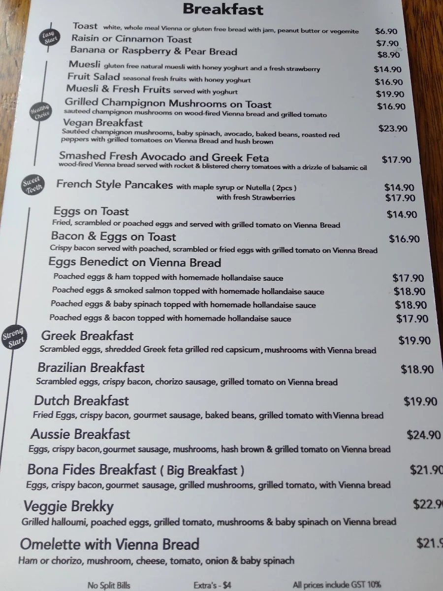 Menu, Tokio Hotel Restaurant