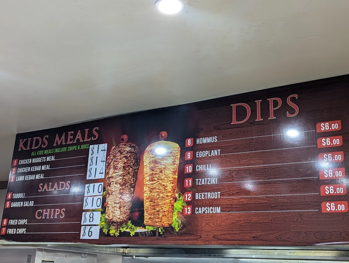 Menu, Jindi Kebab House