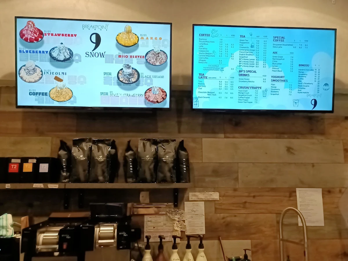 Menu, Breakpoint cafe (Parking available on Graf ave)