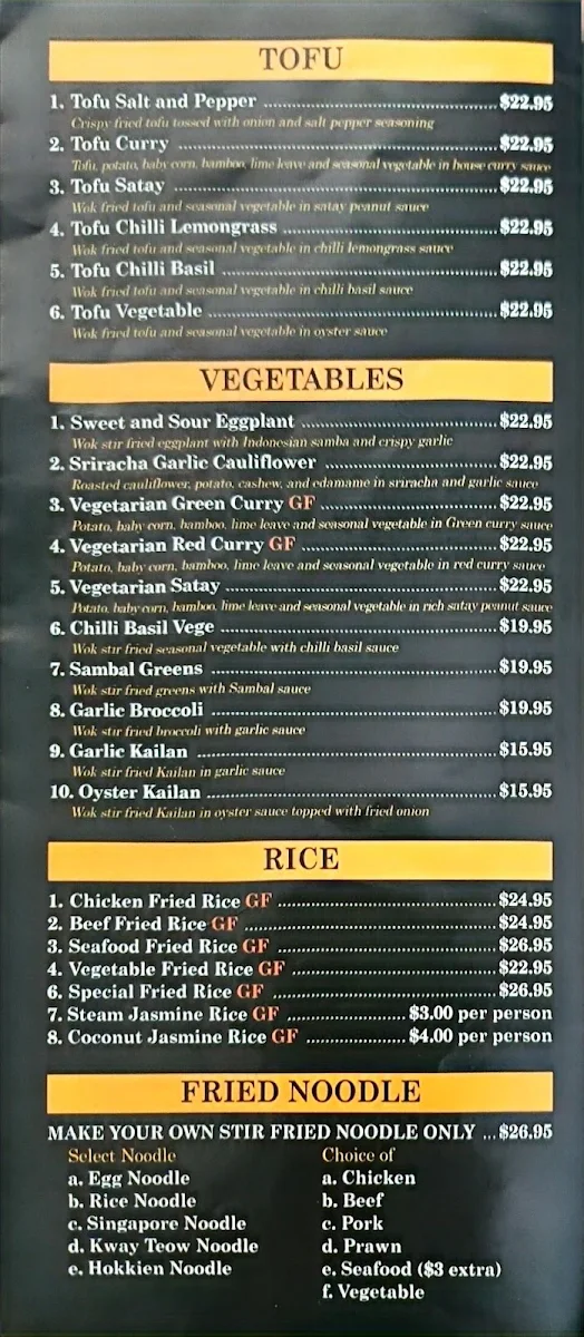 Menu, Asian Delight Geraldton