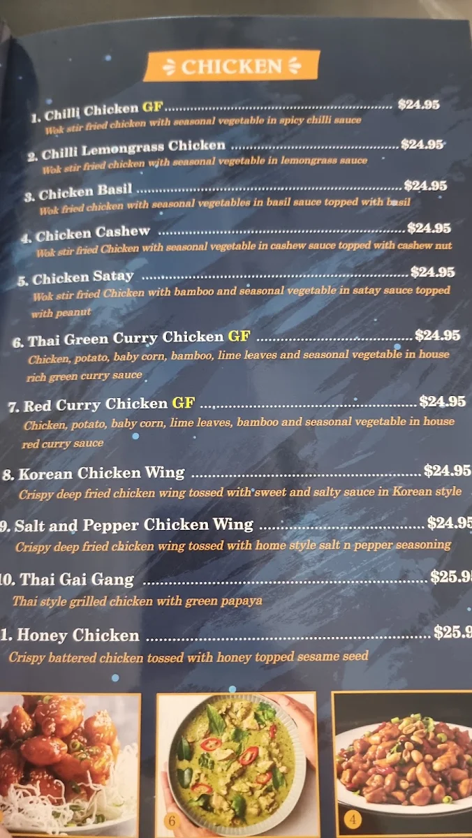 Menu, Asian Delight Geraldton