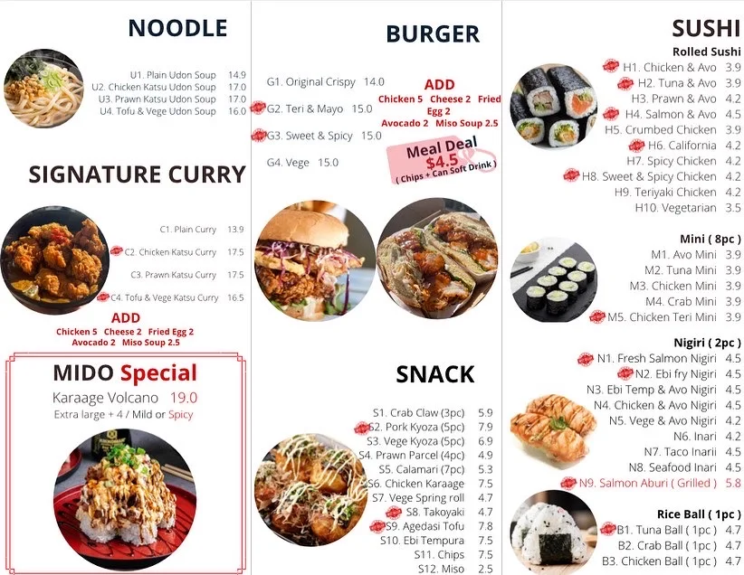Menu, MIDO