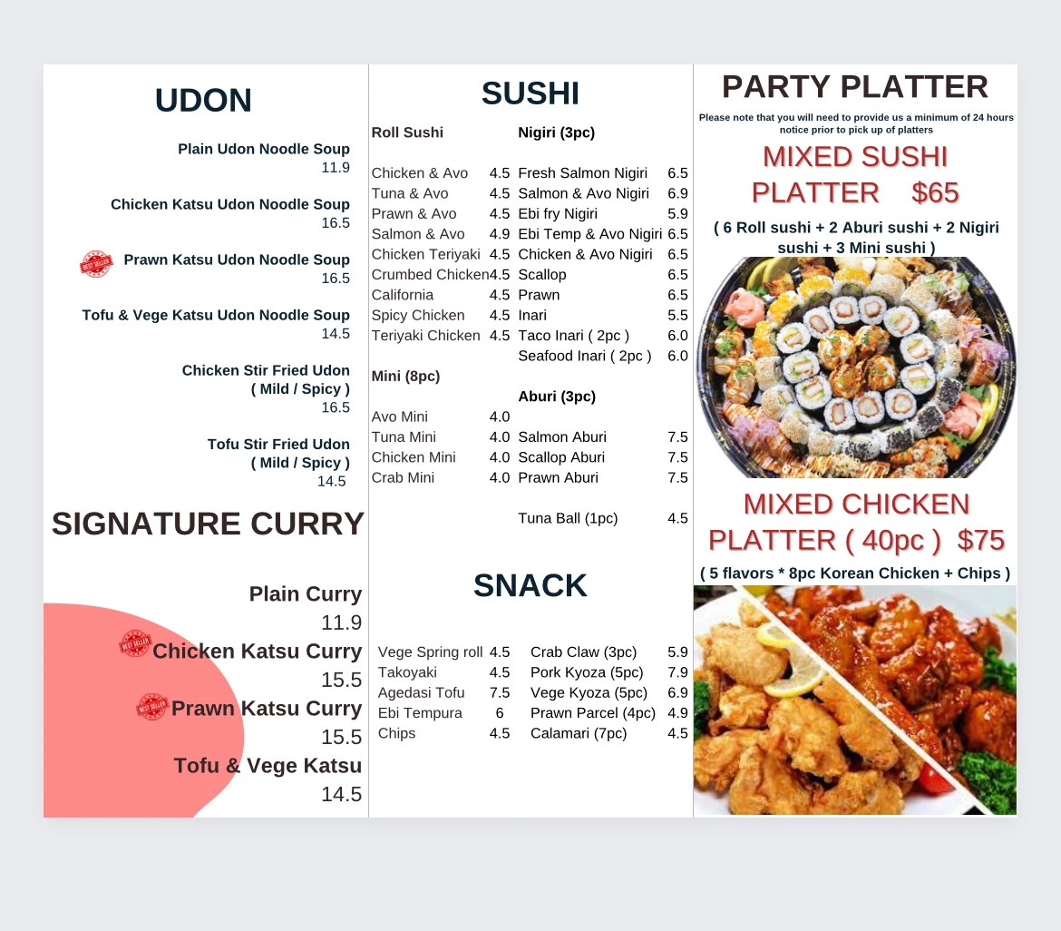 Menu, MIDO