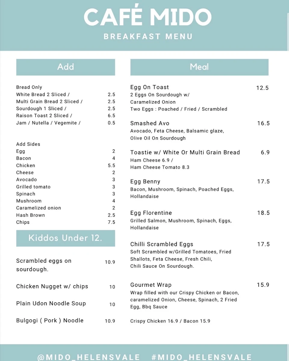 Menu, MIDO