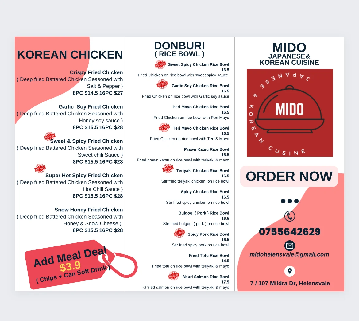 Menu, MIDO