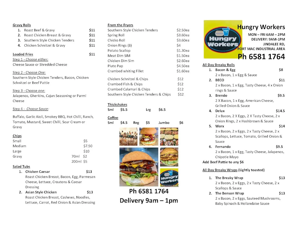 Menu, Hungry Workers
